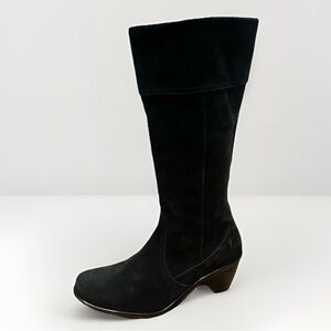 Dansko Women’s Waterproof Black Suede Leather Tall Boots Side Zip SZ US 8.5-9 39